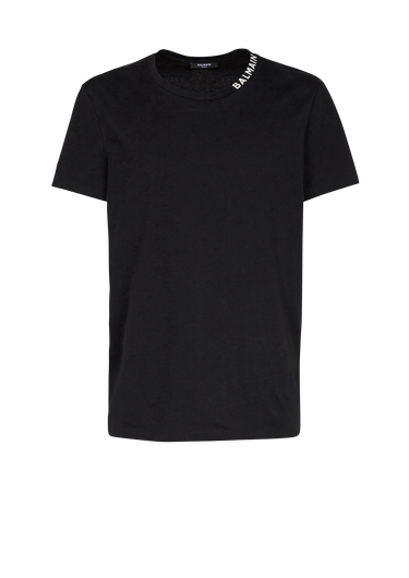 Cotton T-shirt with Balmain logo print neckline