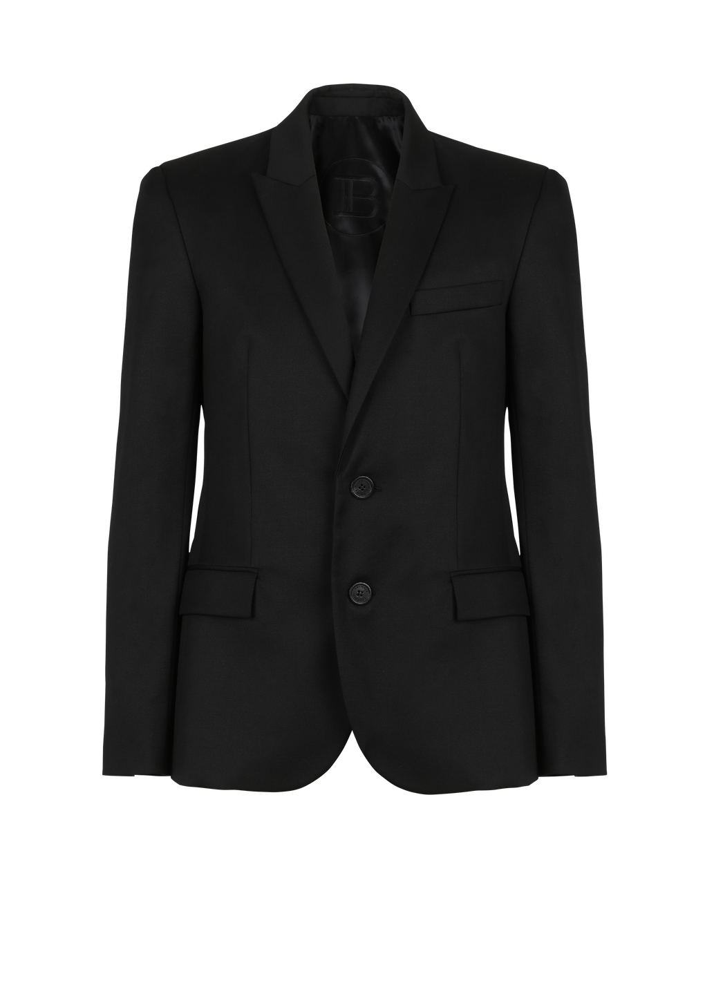 Two-button wool blazer, black, hi-res