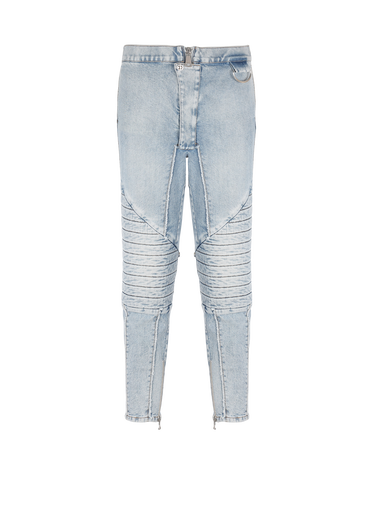 Ribbed cotton slim-fit jeans