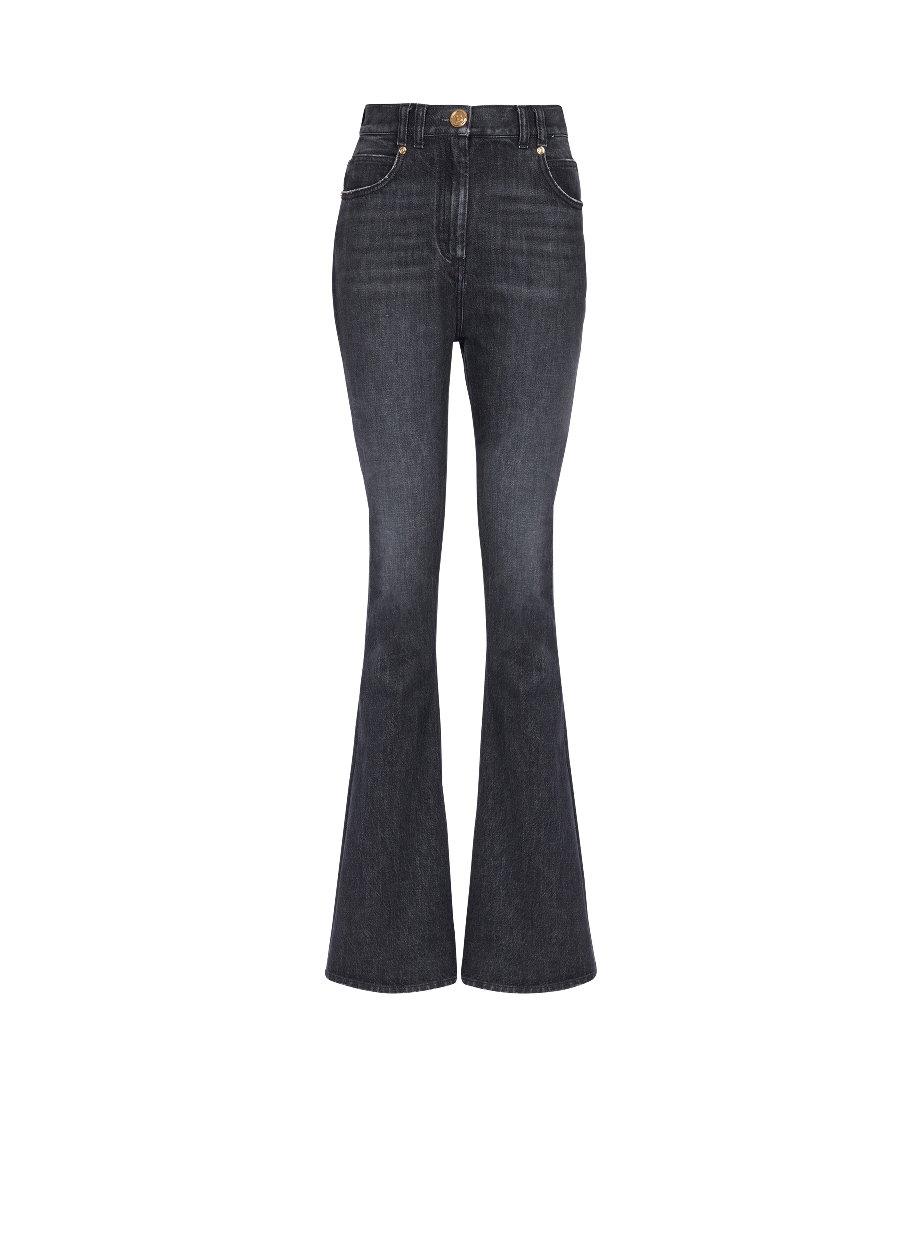 Eco-designed bootcut jeans, black
