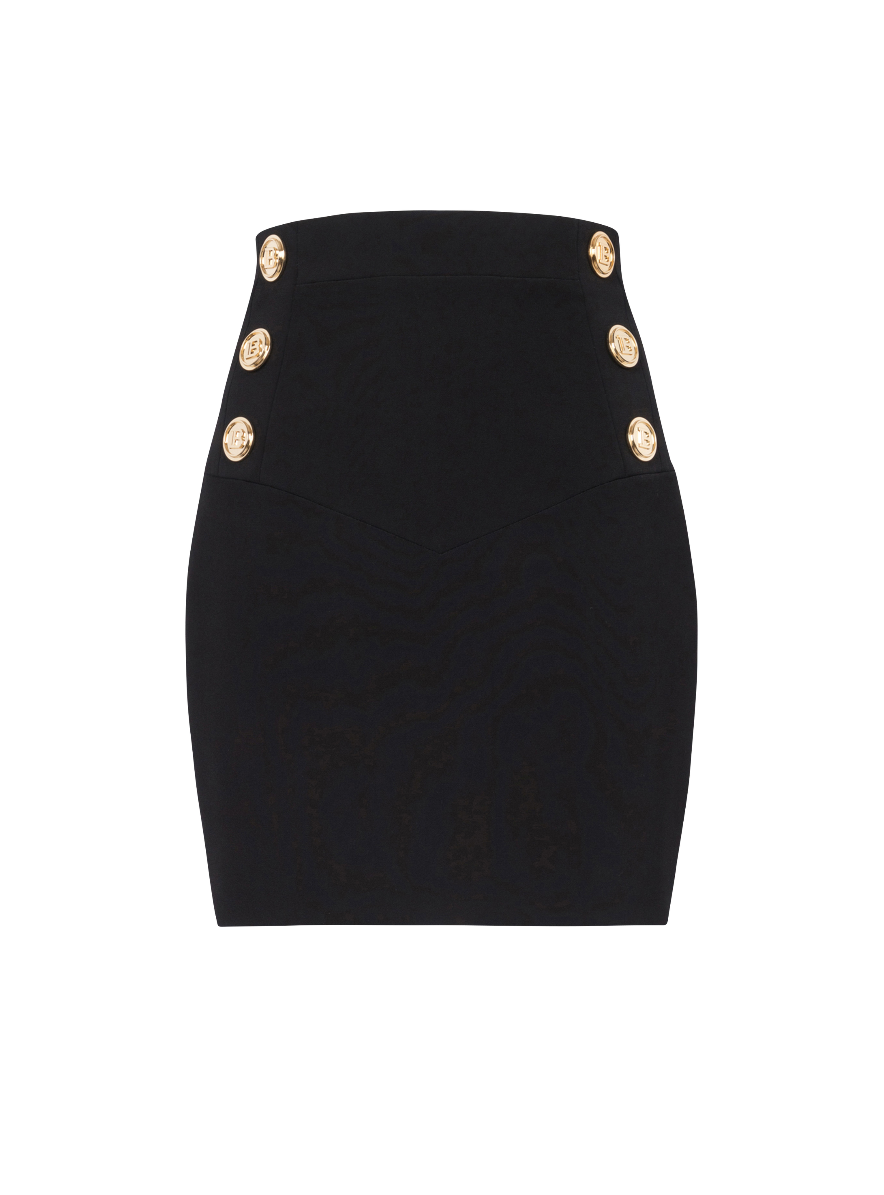 Short eco-designed crepe skirt, black