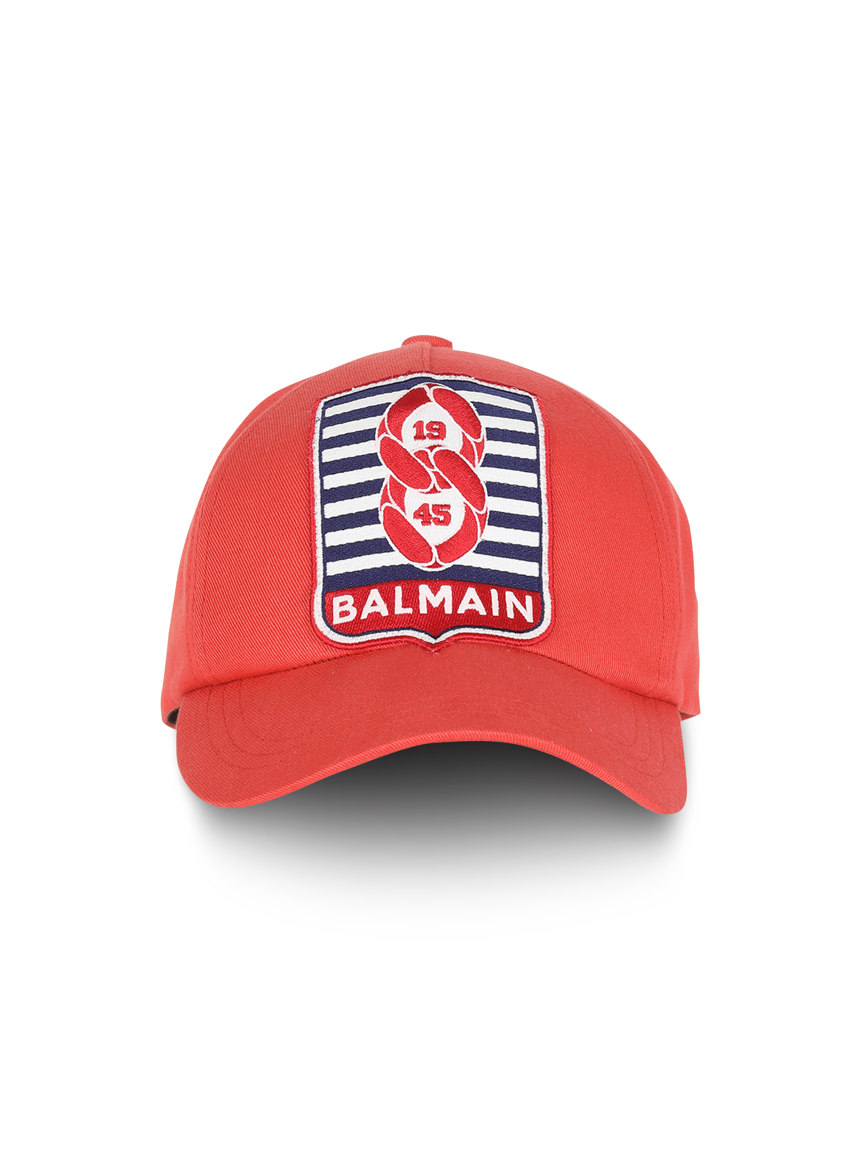HIGH SUMMER CAPSULE - Cotton cap with Balmain monogram badge, red